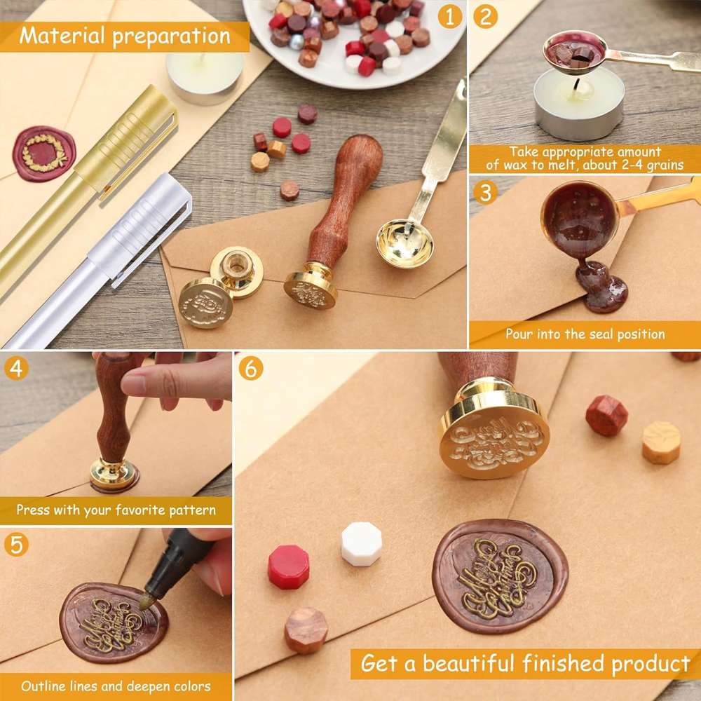 Custom Wax Seal Stamp,Personal - Wax Seal Stamp Set incelemesi ve fiyatı