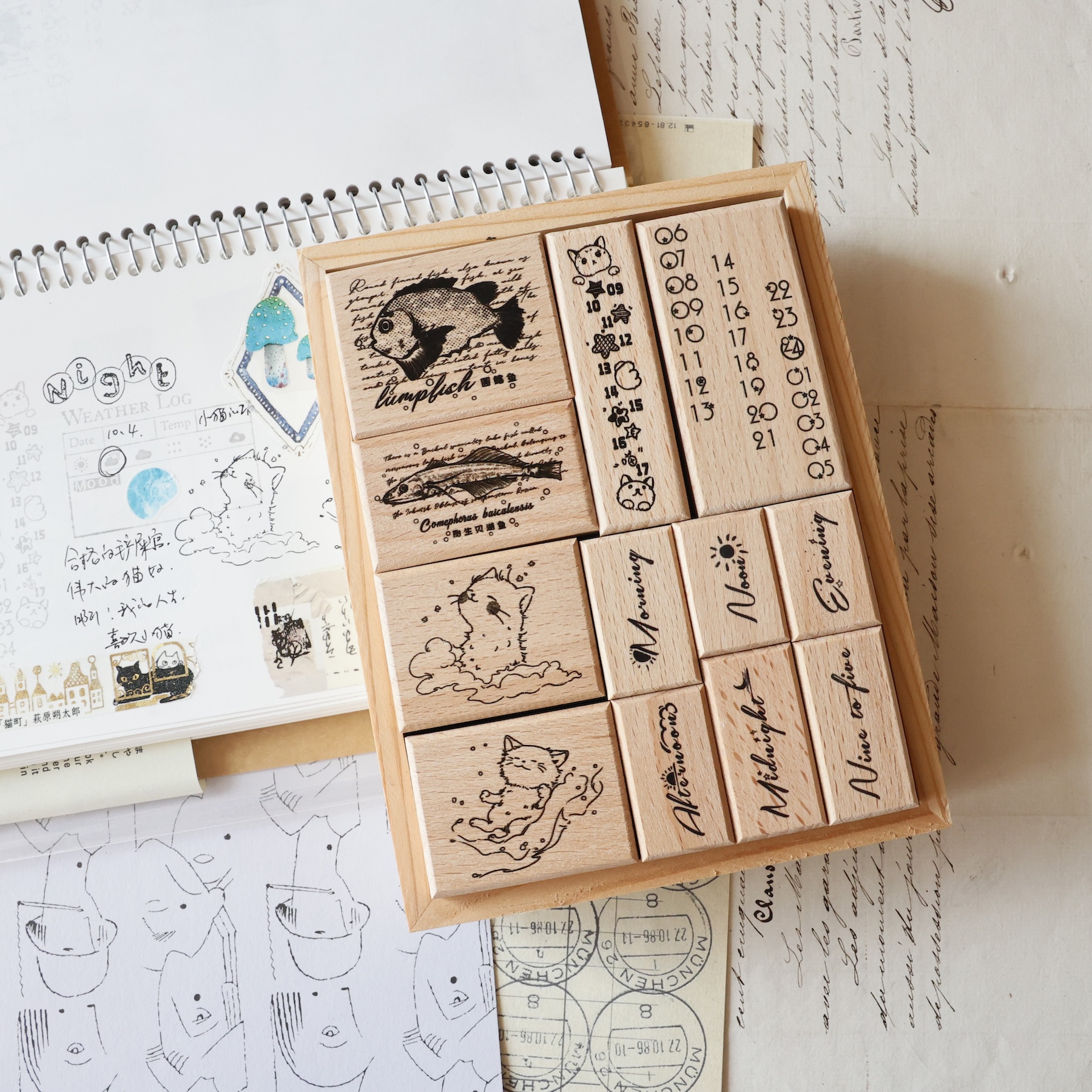 Two Raccoons Vintage Little Ca - Rubber Date Stamp incelemesi ve fiyatı