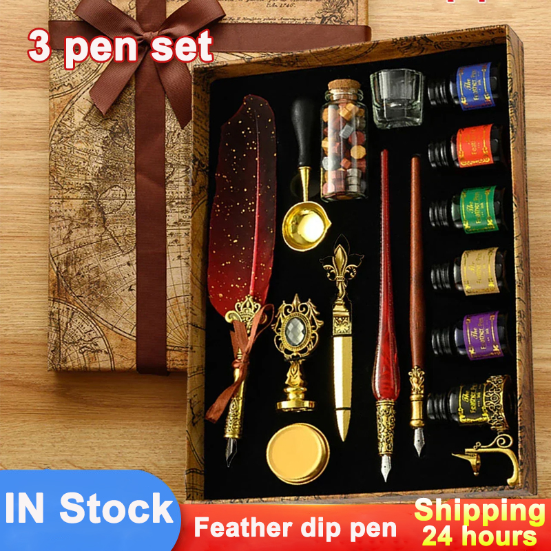 Classic Calligraphy Feather Pe - Wax Seal Stamp Set incelemesi ve fiyatı
