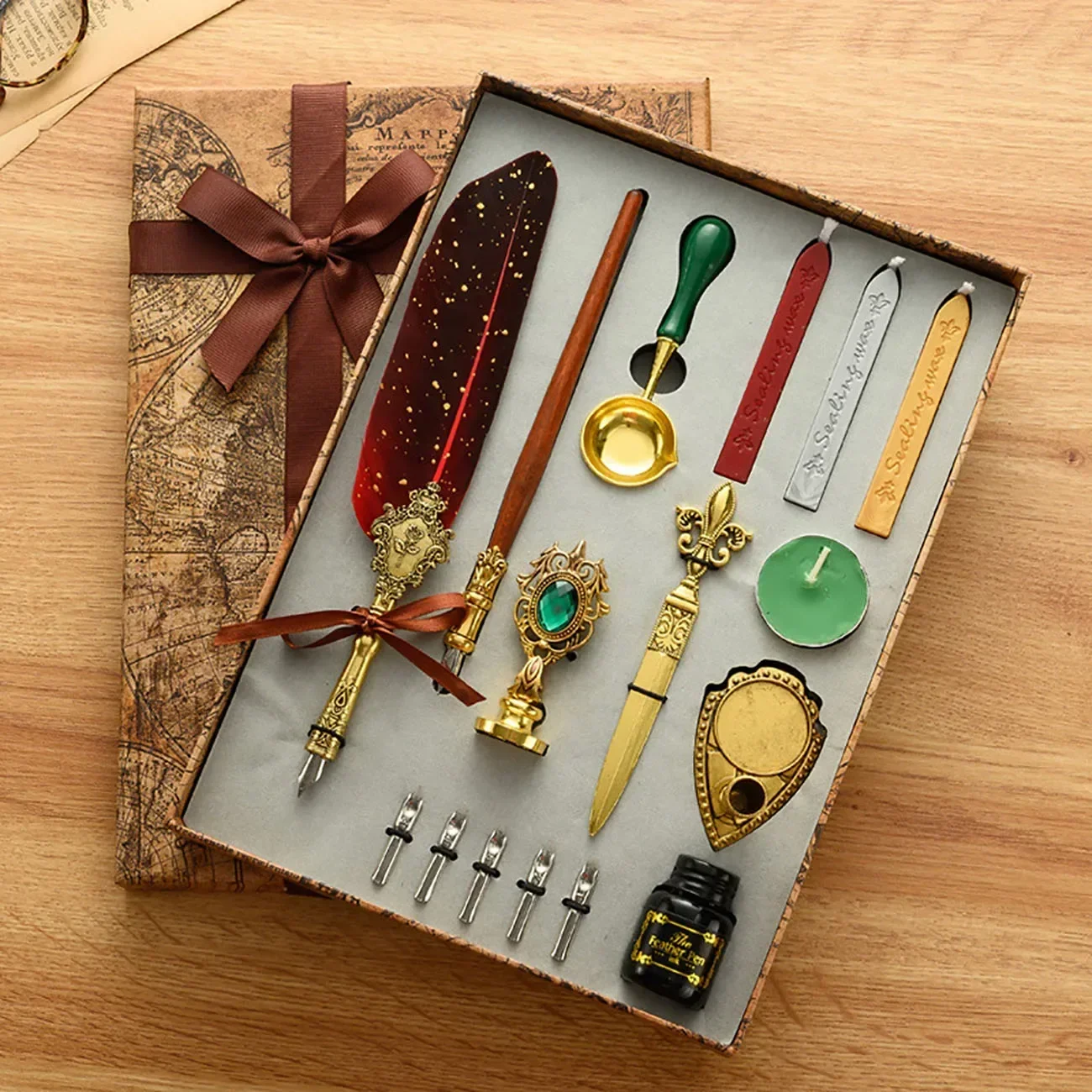 Classic Calligraphy Feather Pe - Wax Seal Stamp Set incelemesi ve fiyatı