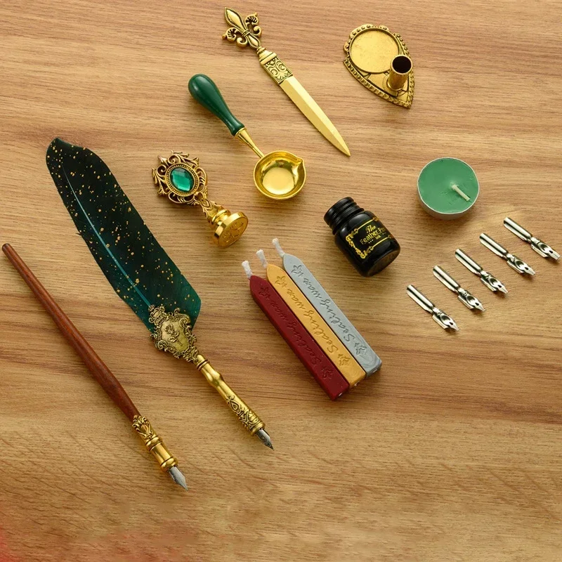 Classic Calligraphy Feather Pe - Wax Seal Stamp Set incelemesi ve fiyatı
