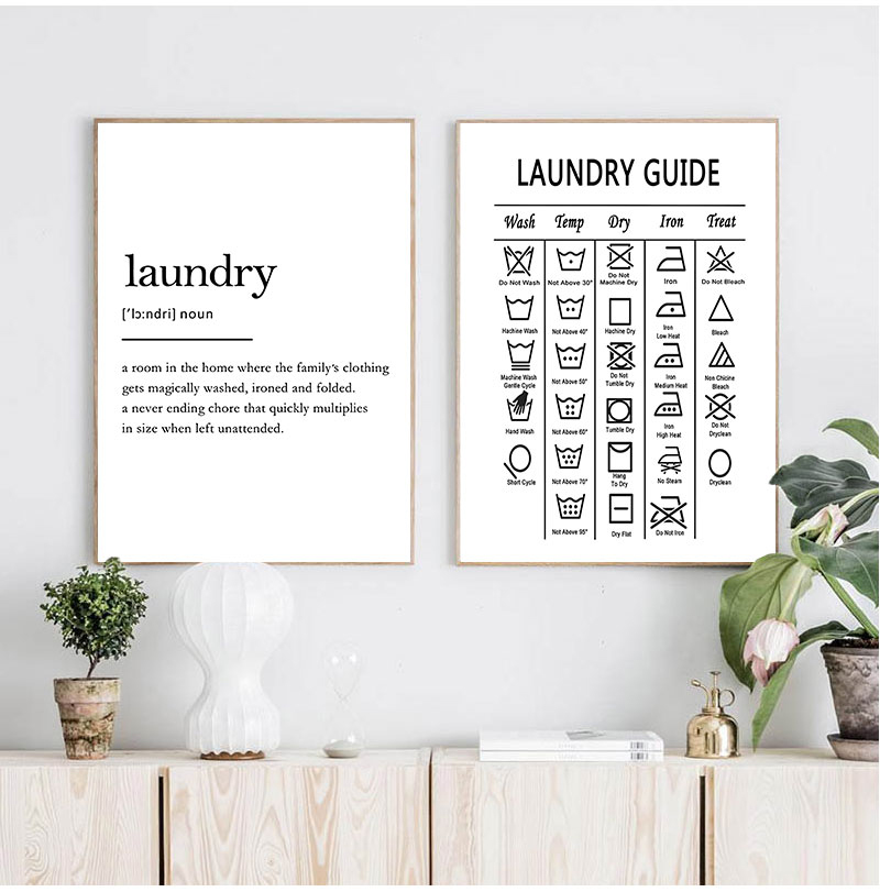 Laundry Guide Canvas Painting  - Ink Blotter Paper incelemesi ve fiyatı