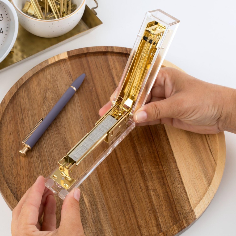 Compact Clear Acrylic Gold Sta - Stapler Half Strip incelemesi ve fiyatı