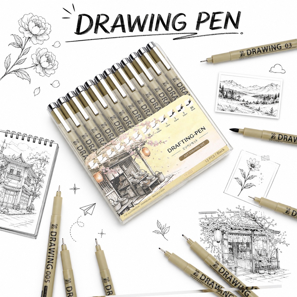 12Pcs Pigment Liner Art Marker - Correction Pen Fine incelemesi ve fiyatı