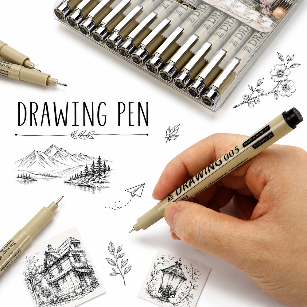 12Pcs Pigment Liner Art Marker - Correction Pen Fine incelemesi ve fiyatı