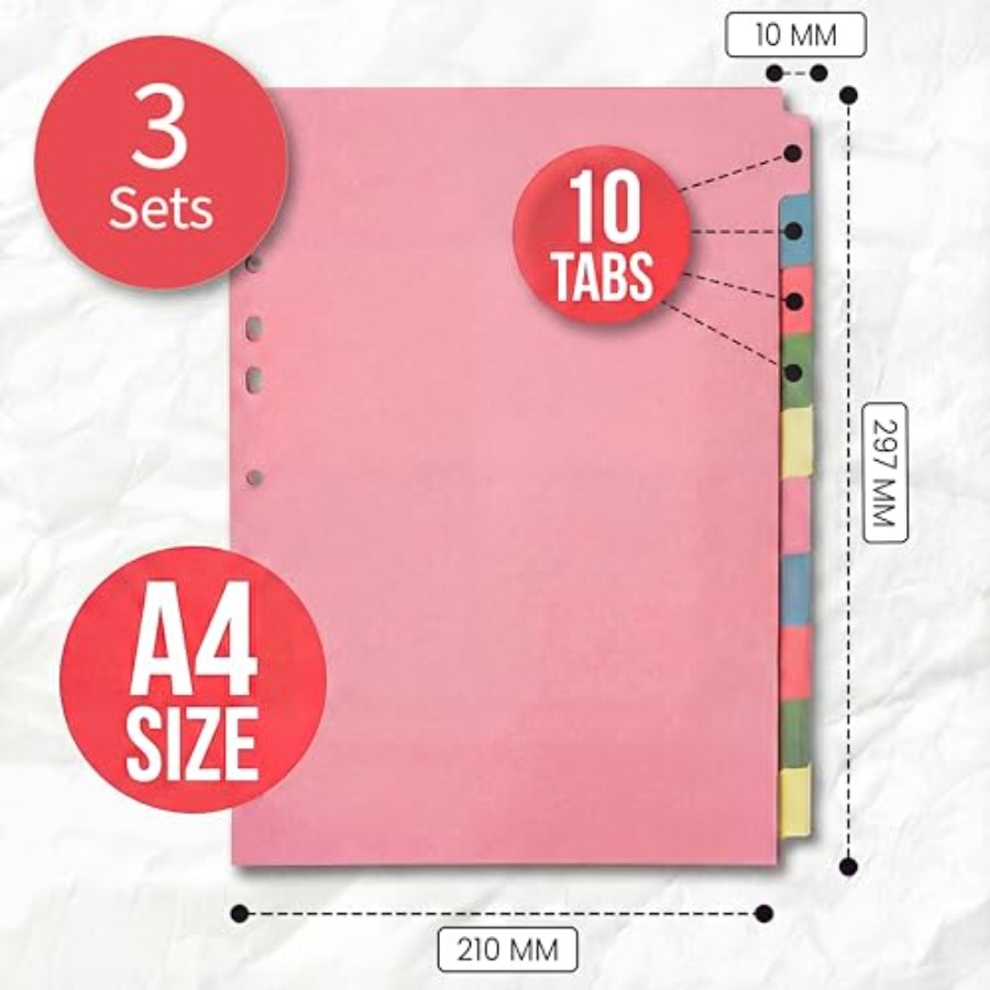 3 Pack] Binder Dividers with T - Tab Divider A4 incelemesi ve fiyatı