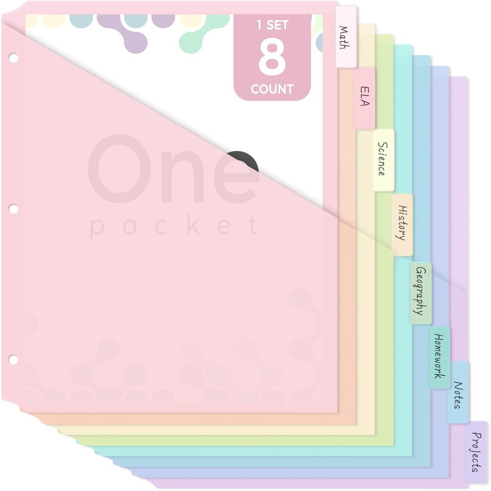 8 pcs A4 Pastel Binder Divider - Tab Divider A4 incelemesi ve fiyatı