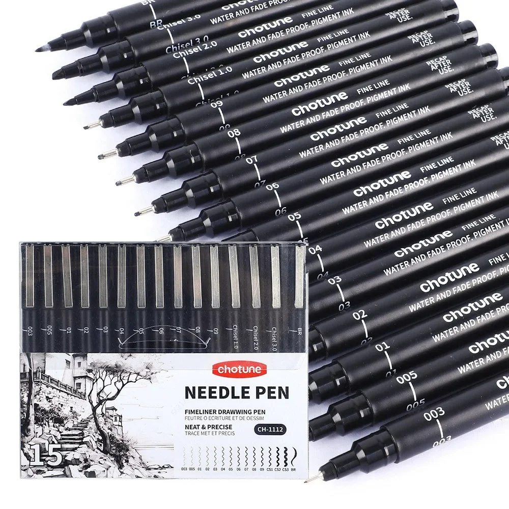 Black Micro Pens,15 Sizes,Wate - Archive Box Set incelemesi ve fiyatı