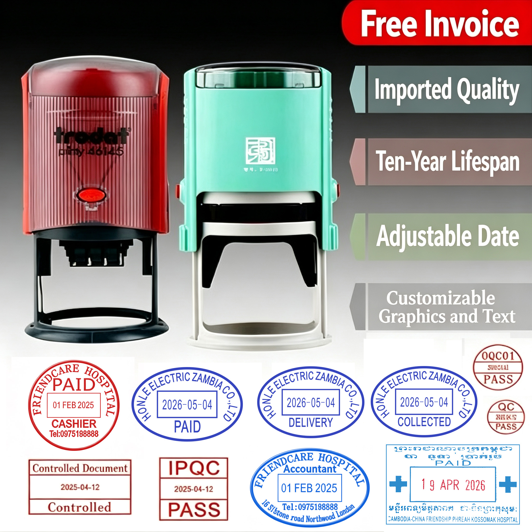 Custom Engraved Seals, Adjusta - Rubber Date Stamp incelemesi ve fiyatı