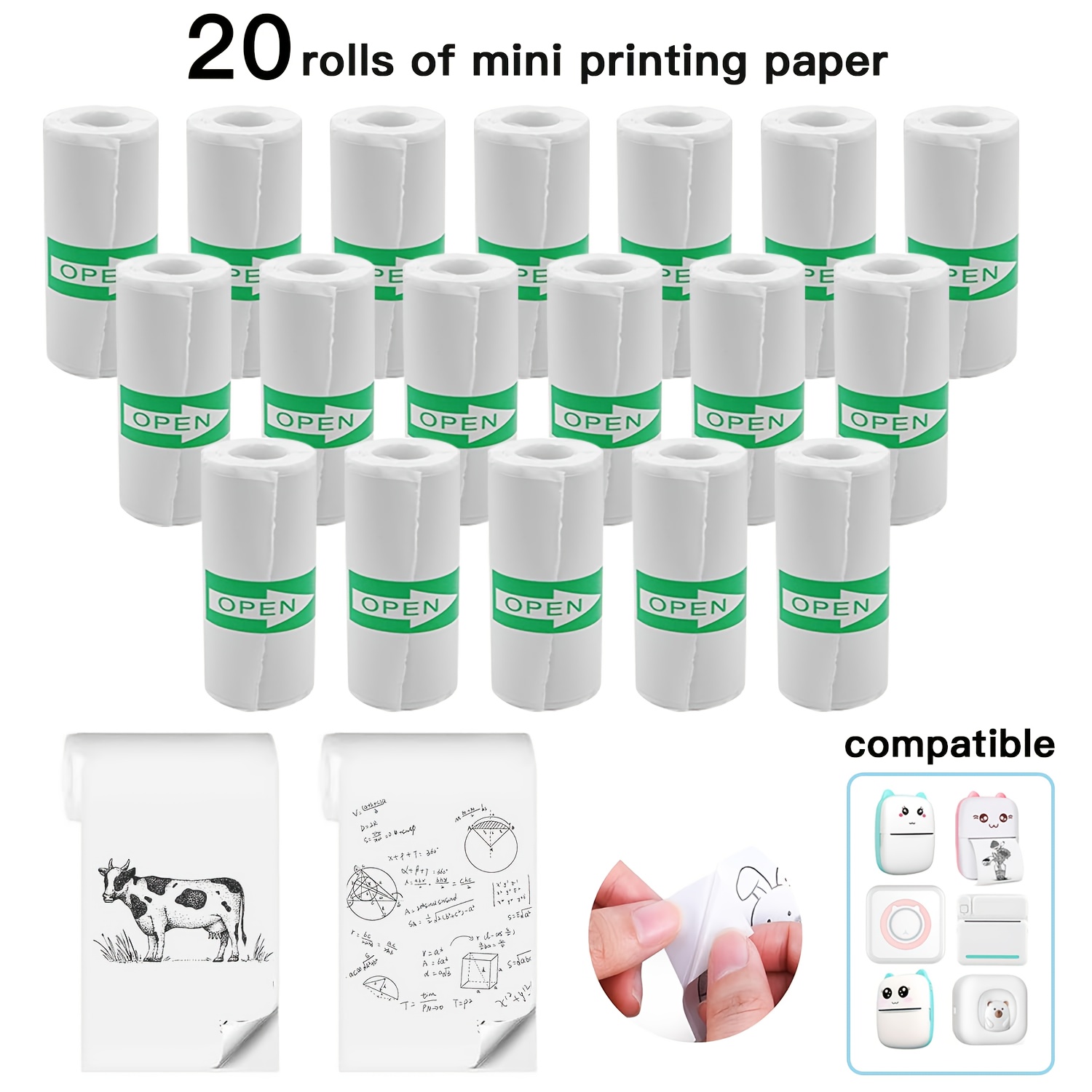20 Rolls White Thermal Sticker - Ink Blotter Paper incelemesi ve fiyatı