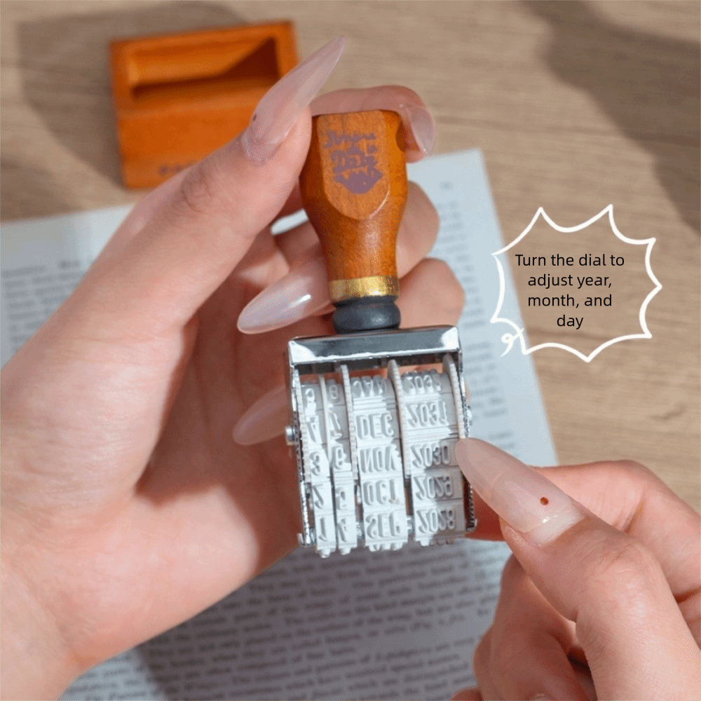 Retro Wooden Roller Date Seal  - Rubber Date Stamp incelemesi ve fiyatı