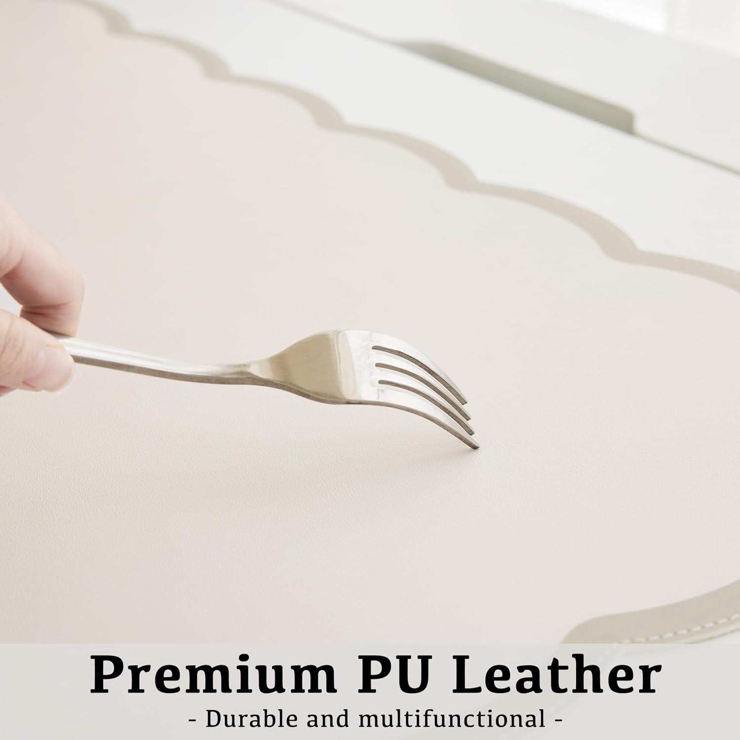 Scalloped Desk Mat 31.5x15.7 L - Leather Desk Pad incelemesi ve fiyatı