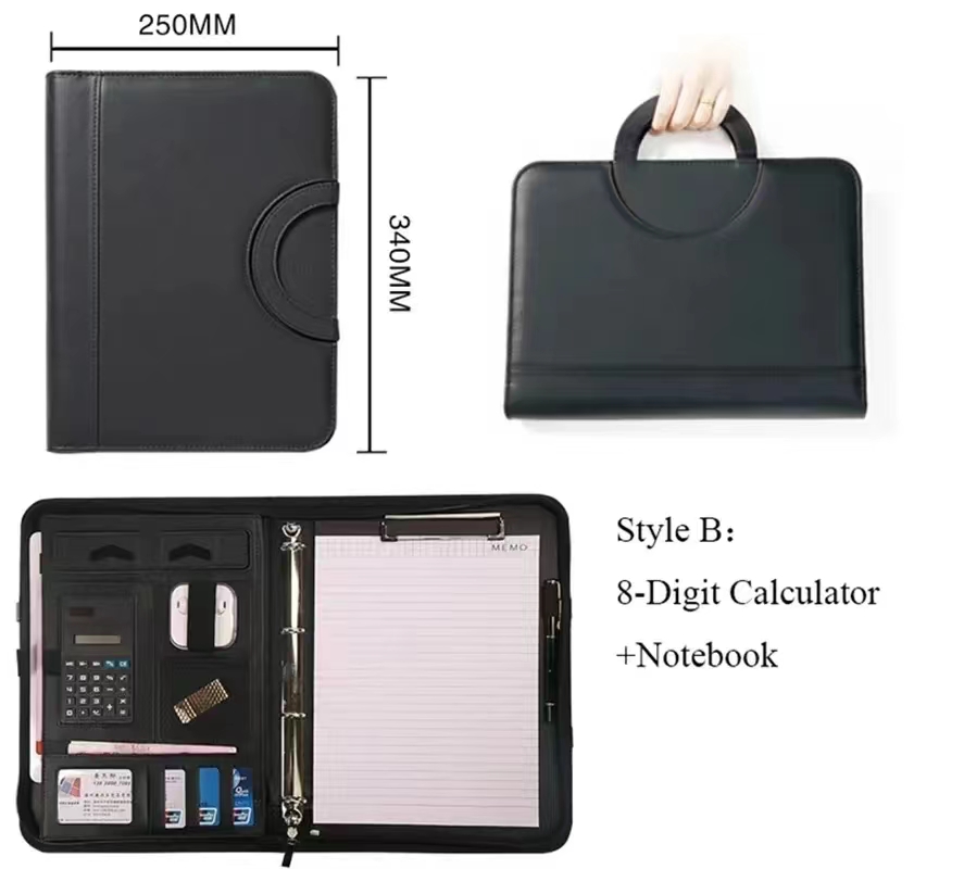 PU leather A4 zipper calculato - Binder A4 Lever incelemesi ve fiyatı