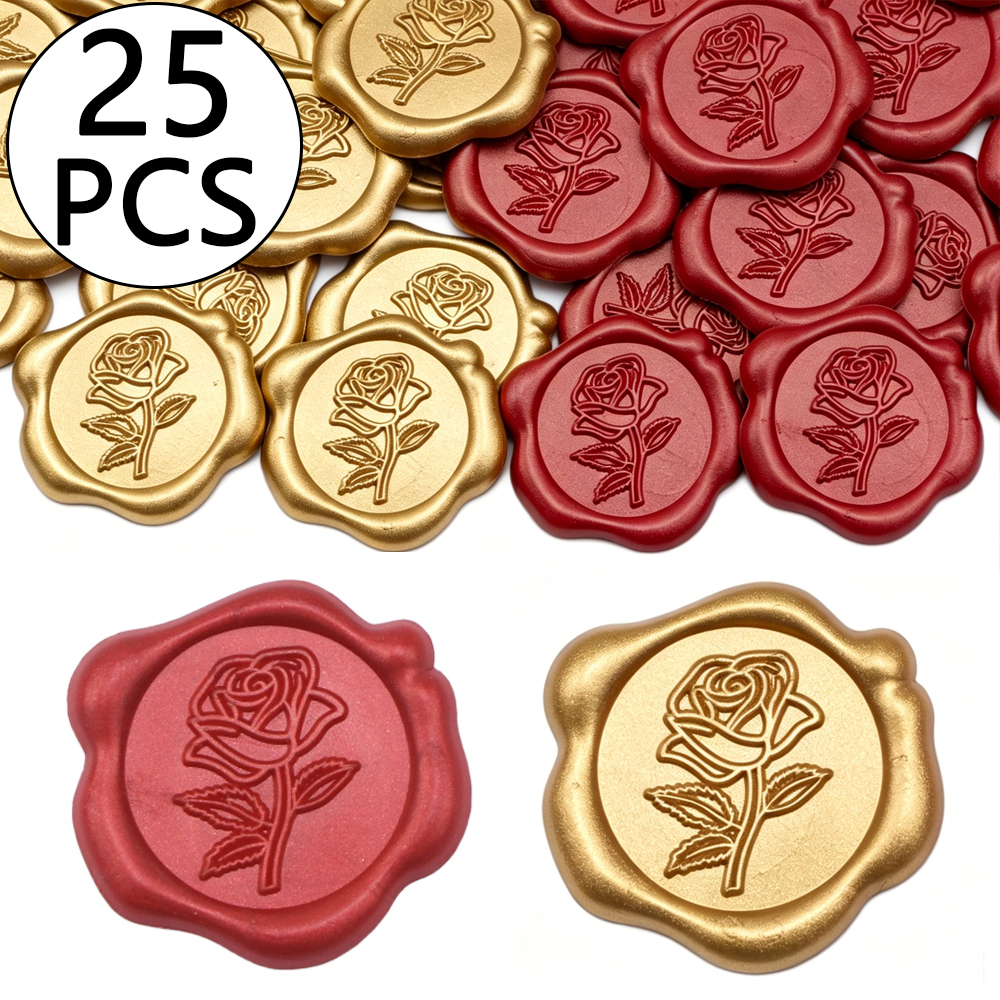 25pcs/set 3D Rose Flower Shape - Wax Seal Stamp Set incelemesi ve fiyatı