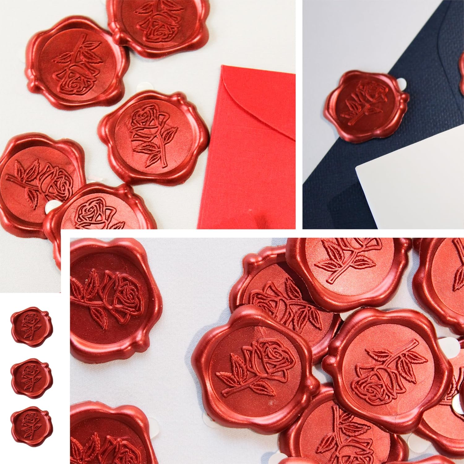 25pcs/set 3D Rose Flower Shape - Wax Seal Stamp Set incelemesi ve fiyatı
