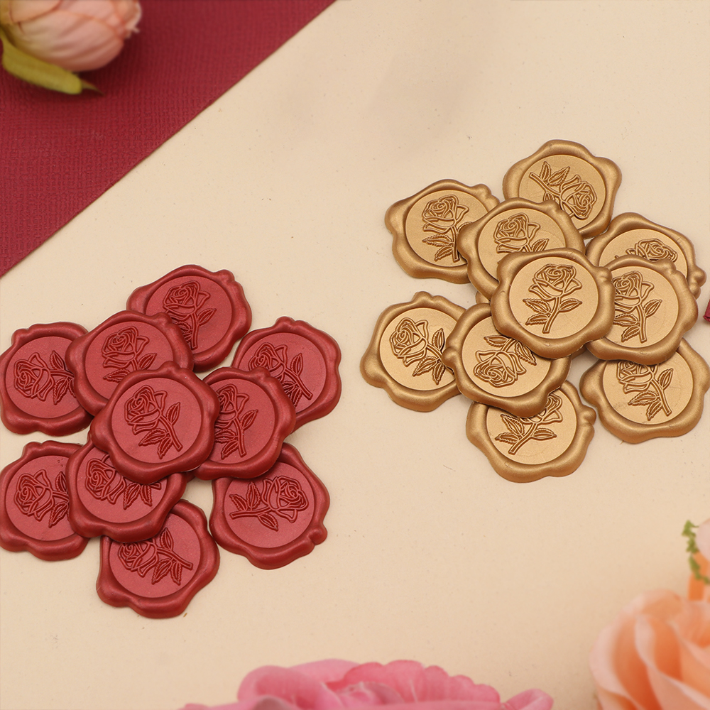 25pcs/set 3D Rose Flower Shape - Wax Seal Stamp Set incelemesi ve fiyatı