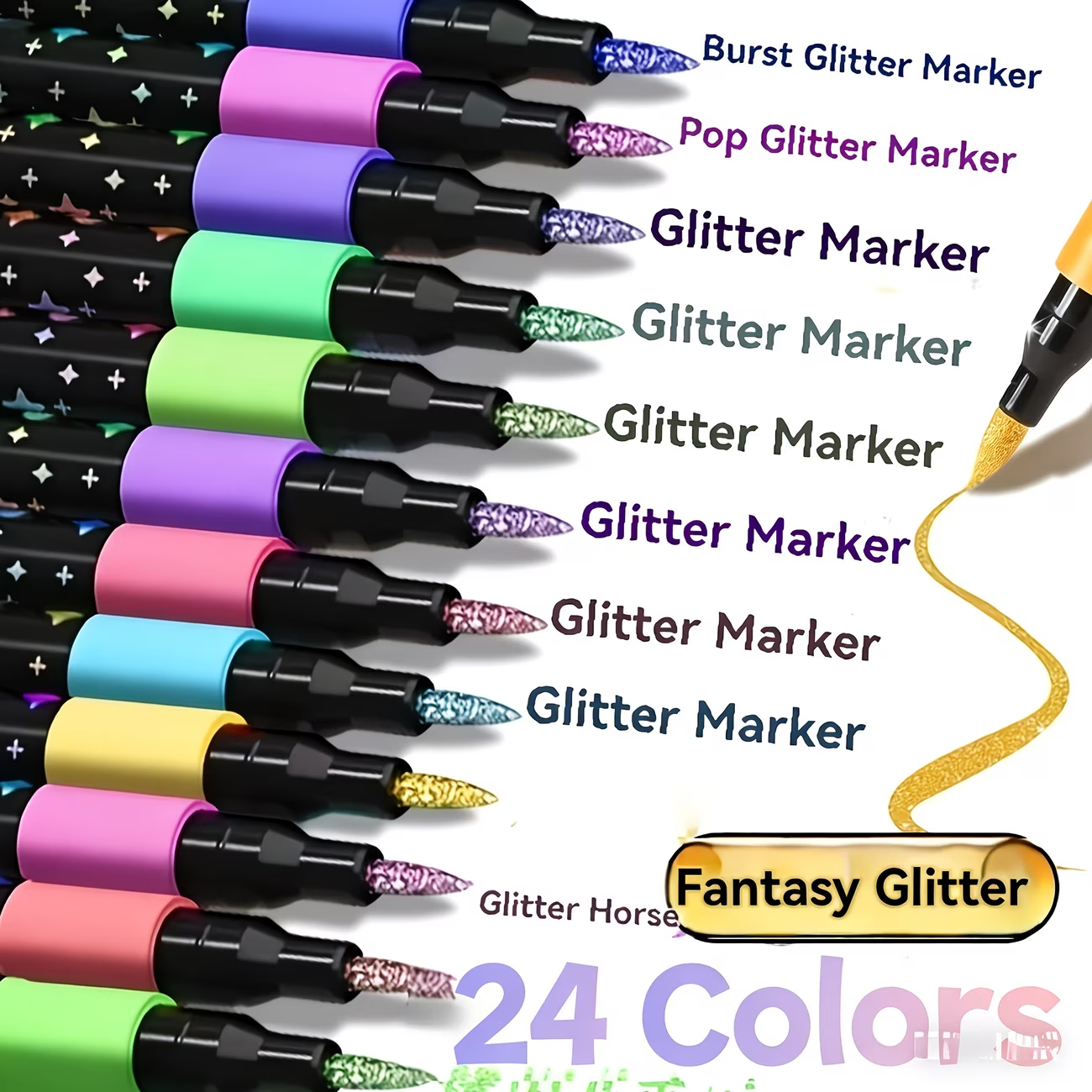 24 Colors Double Head Glitter  - Correction Pen Fine incelemesi ve fiyatı