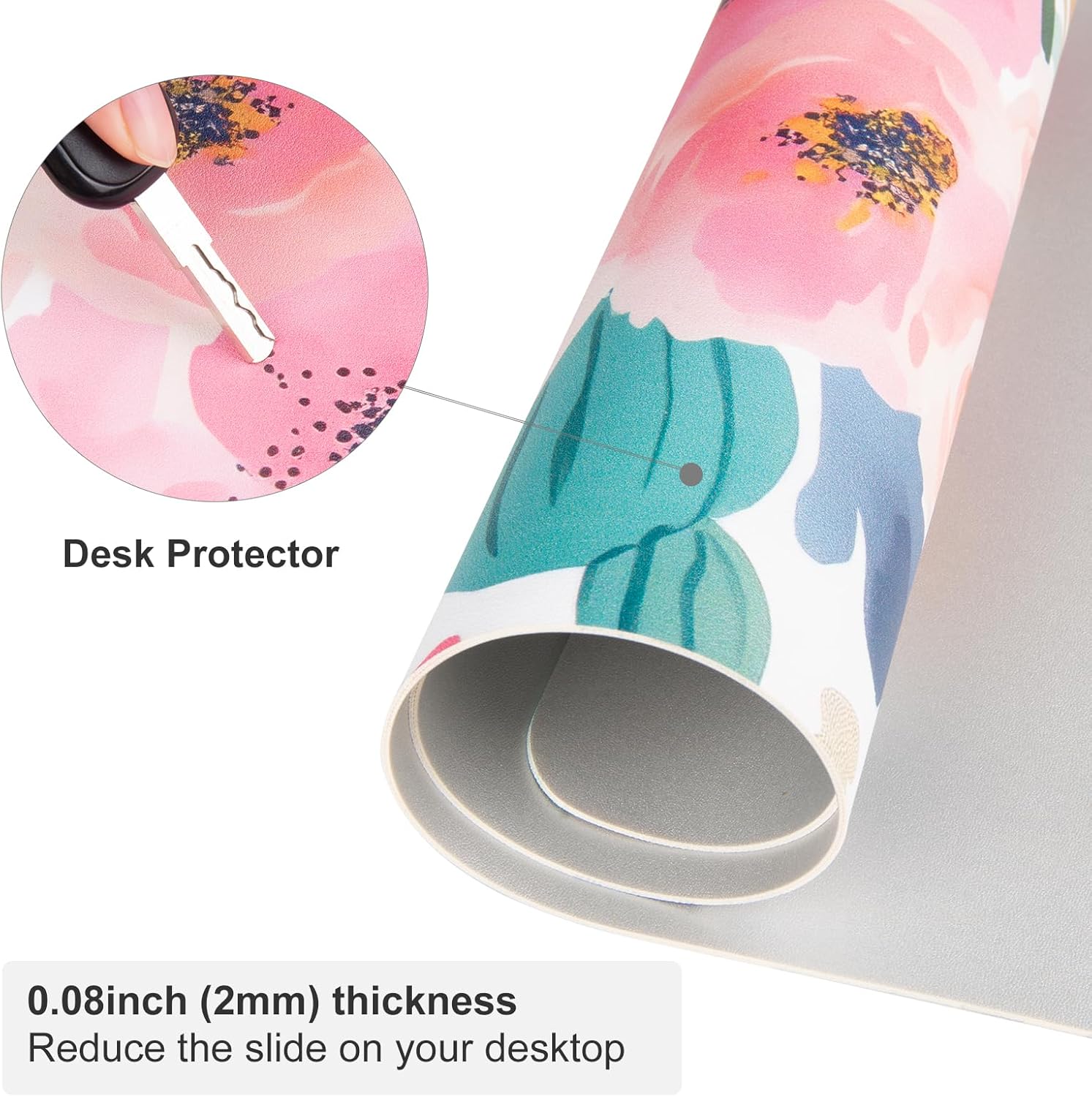 Large Mouse Pad Pink Floral De - Leather Desk Pad incelemesi ve fiyatı