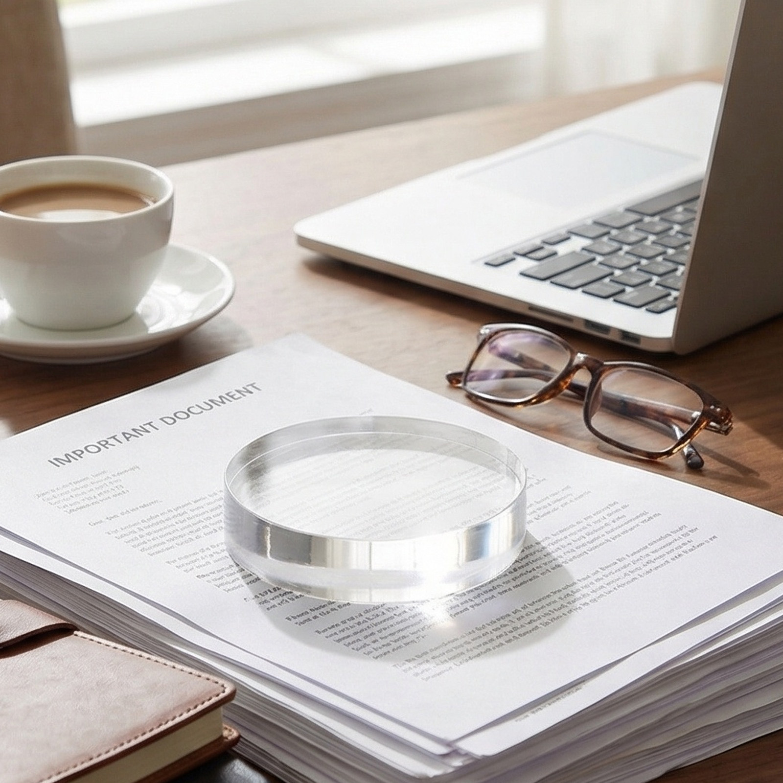 Round Clear Crystal Paperweigh - Book Weight Glass incelemesi ve fiyatı