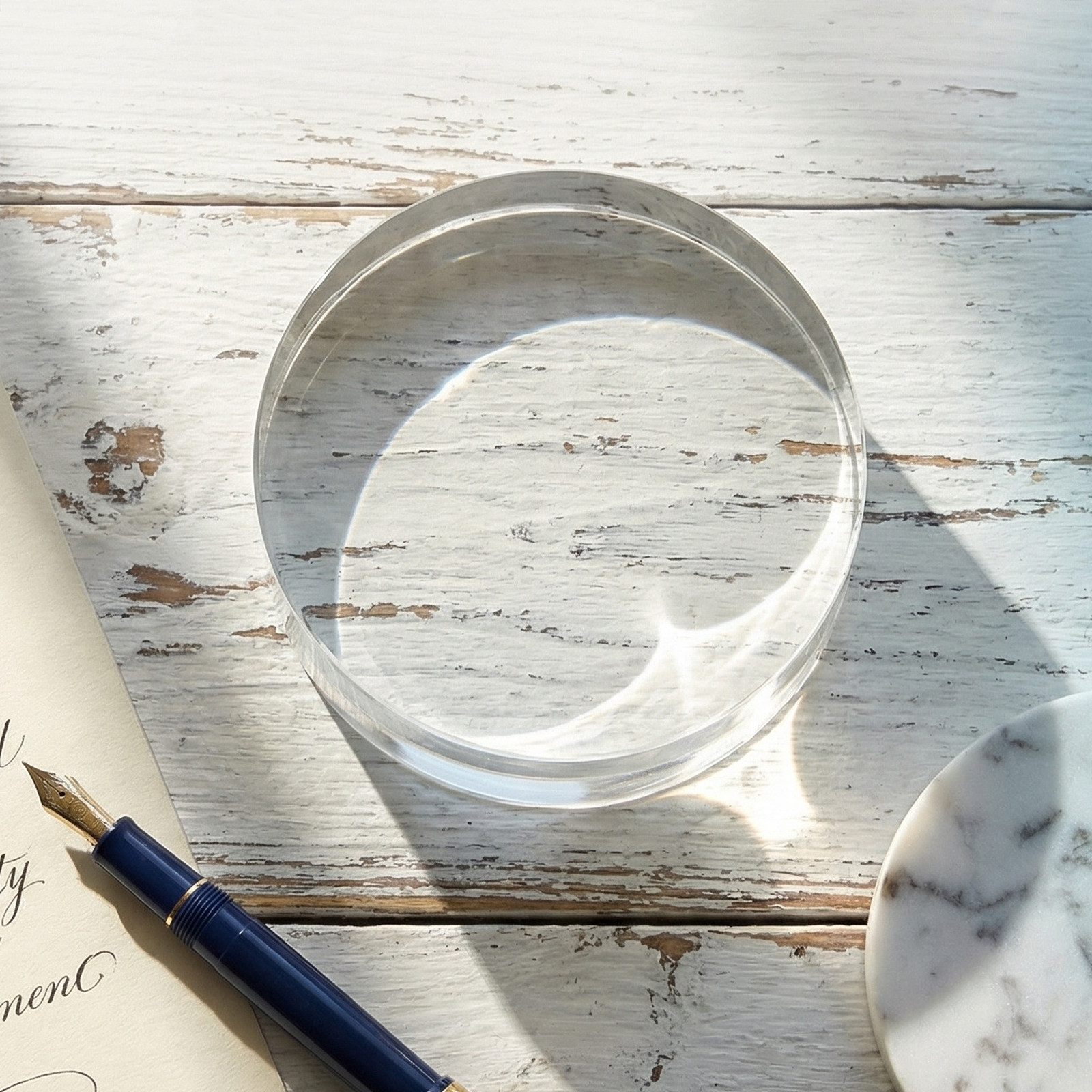 Round Clear Crystal Paperweigh - Book Weight Glass incelemesi ve fiyatı